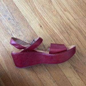 Red, wedge sandals, Born, size 10